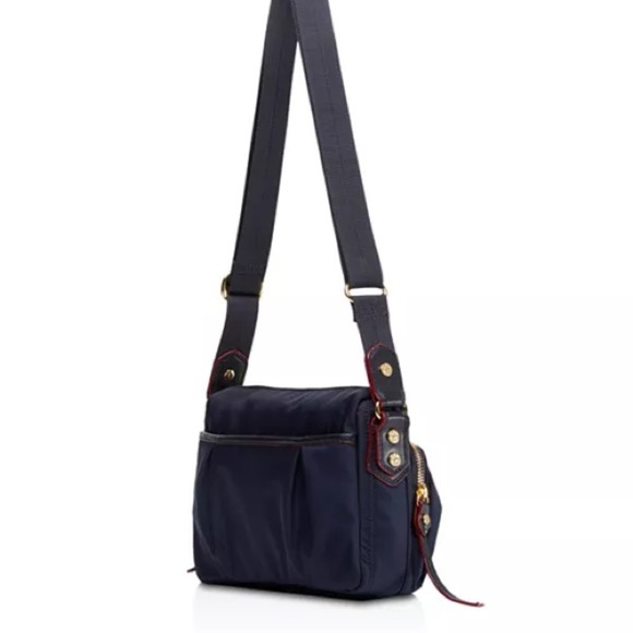 MZ Wallace Paige Nylon Crossbody in Navy & Tan - Picture 2 of 12